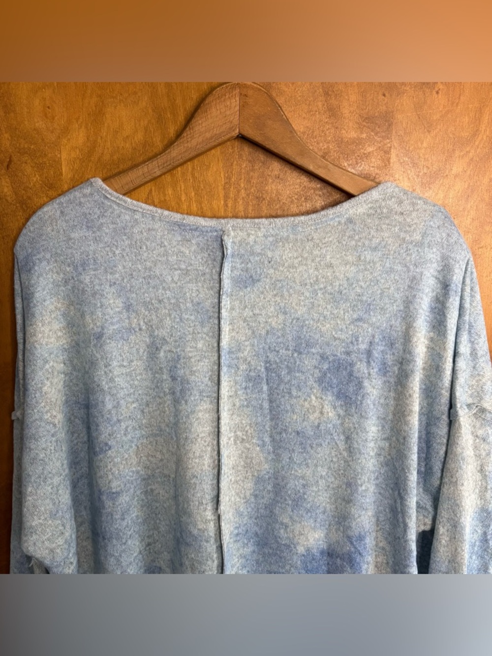 Lucky Brand Blue Tie Dye Soft Knit Pullover Sweater Oversized Slouchy Boho NWT - Picture 5 of 9